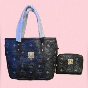 Black Monogram Tote and Wallet Set